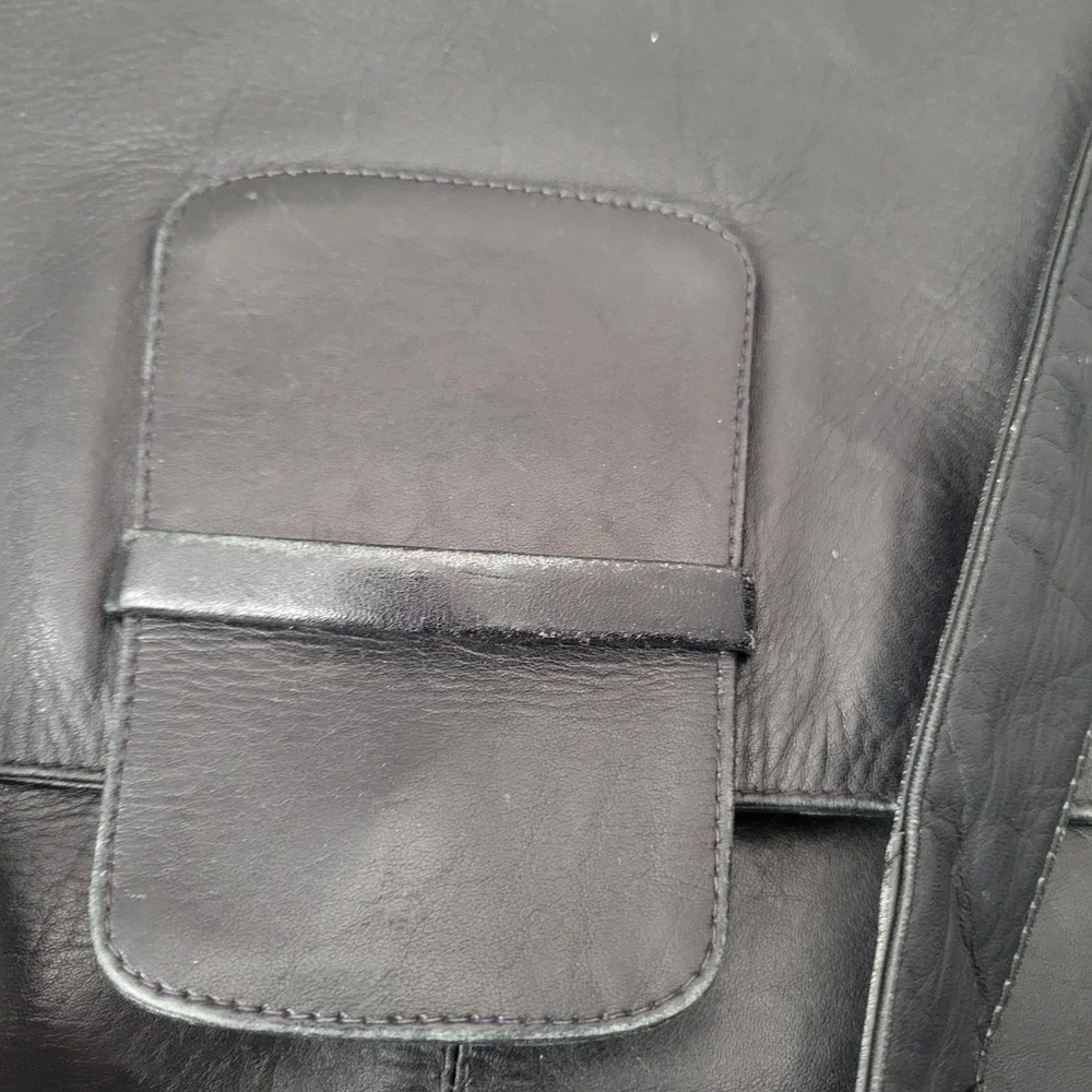 Kenneth Cole Black Genuine Leather Messenger Bag Satchel Laptop Bag Vintage Soft